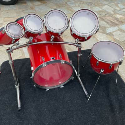Vintage North Drums 6pc Drum Set kit - Red Finish image 2