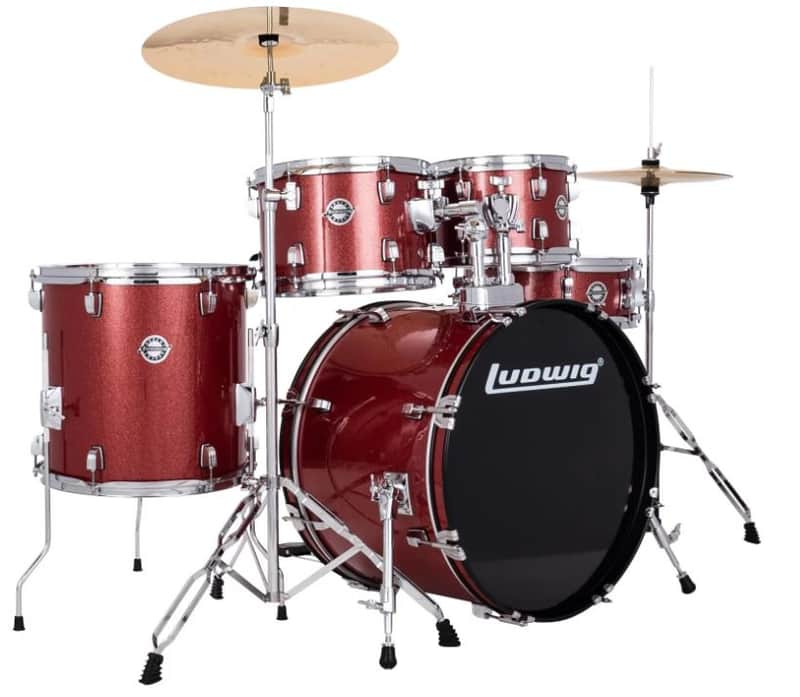 Ludwig Accent Drive 5-Piece Drum Kit - Red Sparkle image 1