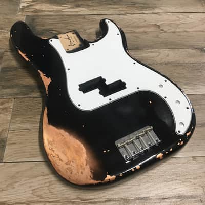 Made to Order - FRANCHIN Jupiter bass body Relic Aged Nitro Lacquer OVER METALLIC LEAF (Sunburst/ Black/ White/ Blue/ Green/ Yellow/ Red/ Pink/ Burgundy/ Purple/ Gold/ Silver/ Copper, etc.) Basswood Poplar Precision-Bass Style Made in Italy image 2