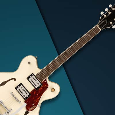 Gretsch G2622T Streamliner Center Block Double-Cut Electric Guitar with Bigsby, Laurel Fingerboard (Vintage White) Bundle with Gretsch G2622T Tweed Hard Case image 7