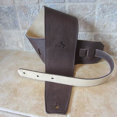 Italia Leather Straps 4 INCH WIDE CHOCOLATE LEATHER GUITAR STRAP CHOCOLATE-BEIGE 2026 image 1