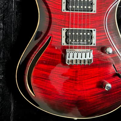 Brubaker K-4 NC (Nashville Custom) semi-hollow 2002 RED/BLACK Tiger Maple Semi Hollow w/ Hard Case image 5