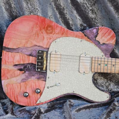GB Liuteria Traditional Tele maple pink and purple resin image 12