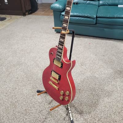 Jim Cat Les Paul Style 2022 - Scarlet Red Glitter image 3