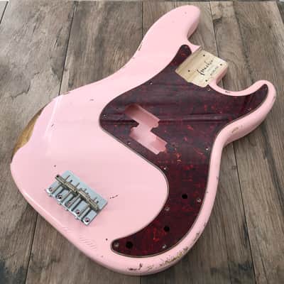 FRANCHIN Jupiter bass body Relic Aged Faded Shell Pink 100% Nitro Lacquer Poplar Precision-Style Made in Italy - Stock piece #23250826 image 6