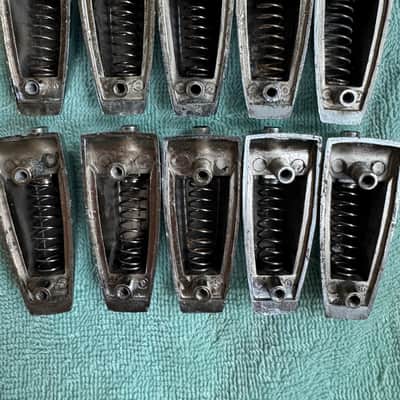 Ludwig Lot of 10 Vintage WFL Large Classic Bass Drum or Tom Lugs #001 50s - Chrome image 6