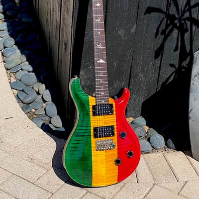 Paul Reed Smith Custom 24 "Rasta" 10 Top 1992 1 of 10 Mexi Flag finish made to Carlos Santana specs image 2