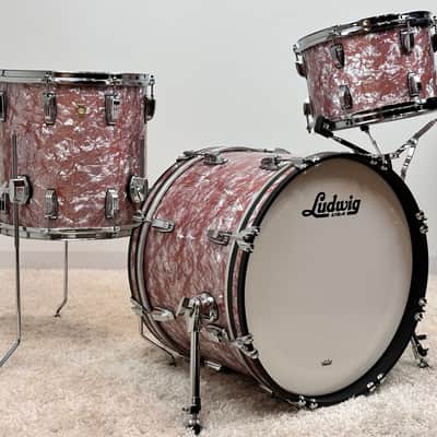 Ludwig 12/14/20 Classic Maple Downbeat Drum Set - Exclusive Rose Marine Pearl image 2
