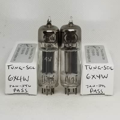 Tung-Sol JAN 6X4W Matched Pair NOS Rectifier 6X4 EZ90
