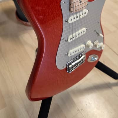 Fender Lacewood Stratocaster Custom Shop NAMM UK Showcase Tour American USA Orange Strat Turned Aluminum Aluminium Pick Guard 1 of 1 Electric Guitar image 23