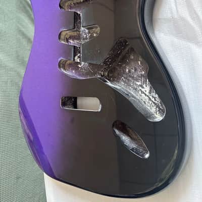 Purple Black Alder Wood Guitar Strat Style Body image 5