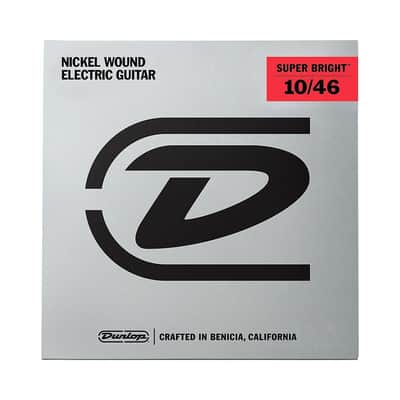 Dunlop DESBN1046 Super Bright Nickel Wound Medium .010-.046 Electric Guitar Strings (6 Set)