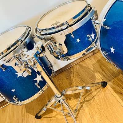 Custom Orange County Drums & Percussion (OCDP) USA Blue Sparkle Drum Kit image 4