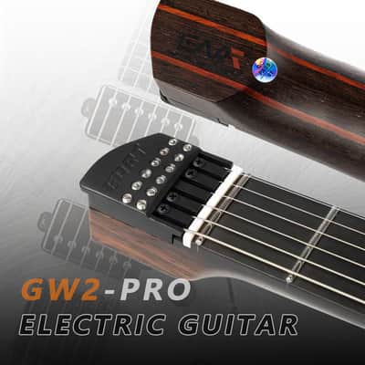 Eart GW2-Pro Headless Electric Guitar, Roasted Ash Body,24F Rounded Ends Jumbo Stainless Steel Bild 3