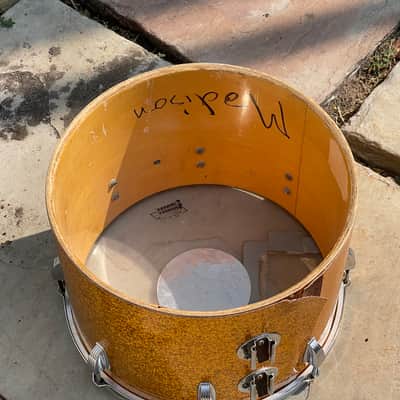 1970's Ludwig 14" Concert Timp Tom Gold Sparkle 10x14 6-PLy image 12