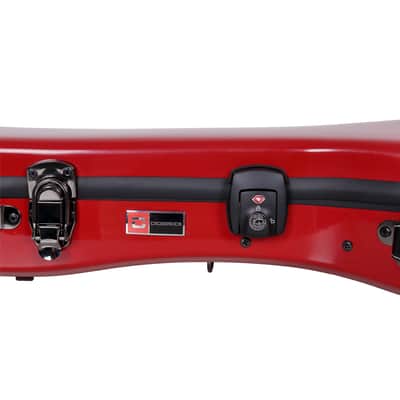 Crossrock Fiberglass Mandolin Hard Case Fits Both F & A Body Mandolin with Backpack Strap, Red image 7