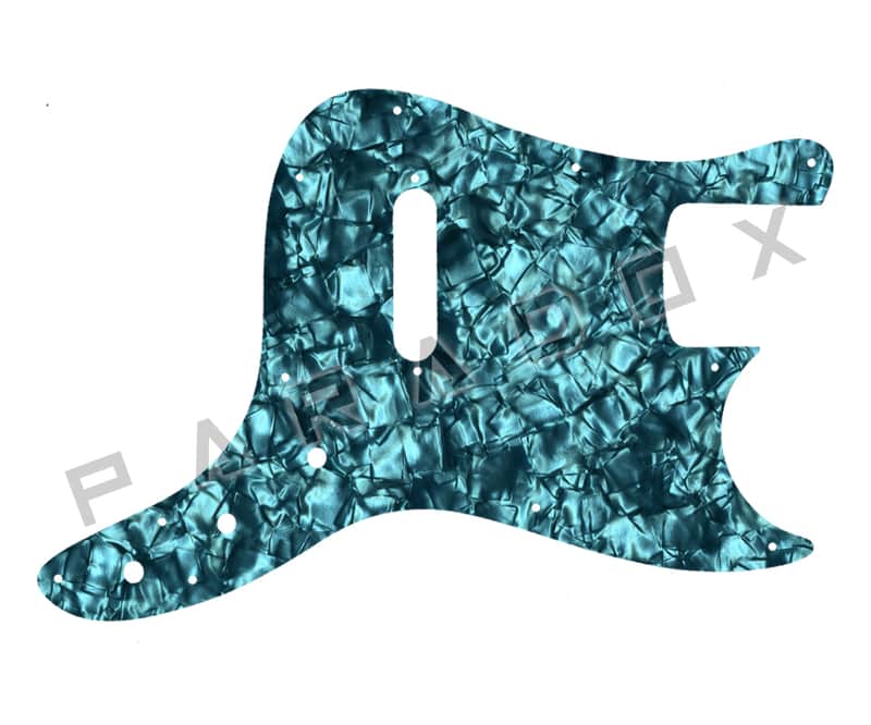 Custom Pickguard For 2004 Made in Indonesia Squier Affinity Bronco Bass - Aqua Pearl/Black/White/Black .090" image 1