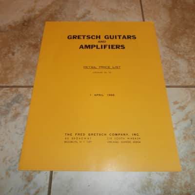 Vintage 1968 Gretsch Guitars & Amplifiers Price List! Rare, Original Case Candy, Paperwork! image 1