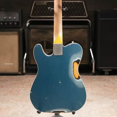 Nash T-63 Double Bound with Bigsby Electric Guitar - Ocean Turquoise Metallic over 2-Tone Burst with Hardshell Case image 10