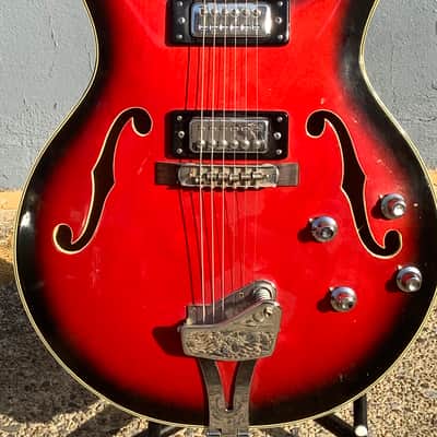 Ibanez Model 1910 1972 Red Sunburst Semi-Hollow Body Electric Guitar image 1