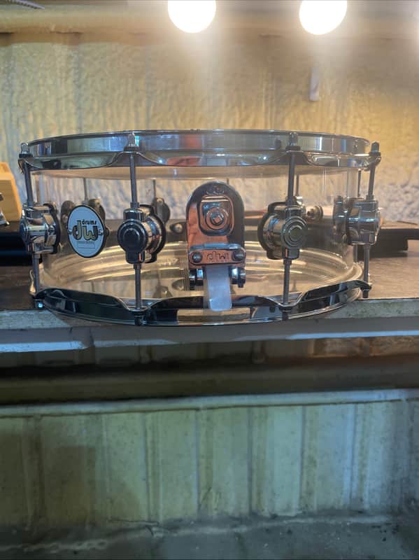 DW Design Series Acrylic Snare Drum With Chrome Hardware 14 x 6 in Clear image 1
