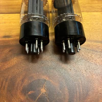 Tight current matched Pair RCA 6L6GC black plate tubes test NOS image 2
