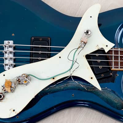 1966 Mosrite Ventures Model Bass Ink Blue 100% Original w/ Case image 16