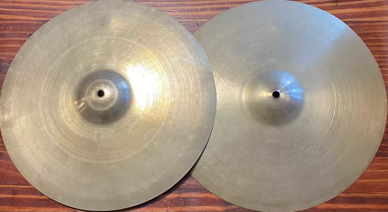 Zildjian Vintage Transition Stamp 40's/50's Avedis 15” Hi-Hat Pair (708gr, 712gr) image 1
