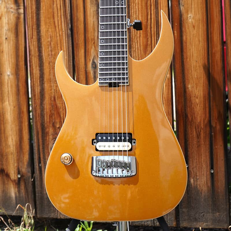 Schecter DIAMOND SERIES KM-7 MkIII Artist Keith Merrow Gold Top Left Handed 7-String w/ Molded Hard Case image 1