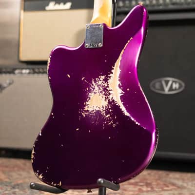 Fender Custom Shop 1965 Jaguar Heavy Relic Electric Guitar - Faded Purple Metallic with Hardshell Case image 2