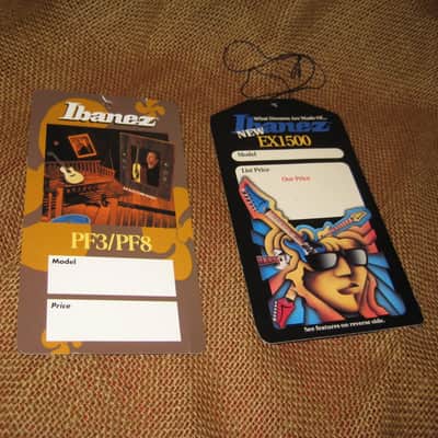 Ibanez Guitar Dealer Display Sign Hang Tags 2 Pieces 1980's image 1