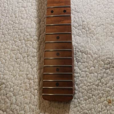 #NS-M14- USA made Nitro neck with Killer Roasted flame maple.NO fret tangs.Made to fit a Strat style body You never felt frets like this. image 7