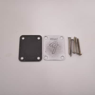 1976 Vintage Fender Telecaster Neckplate F-Logo w/Original Screws 1970's Guitar Jazz Precision Bass PBass Jazzmaster image 6