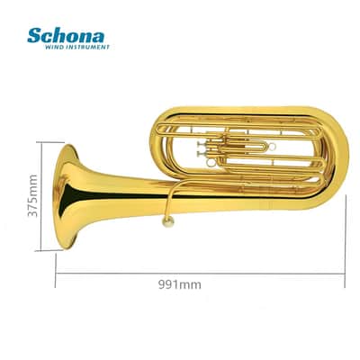 SCHONA BBS-31G/31N - Tuba in Bb with Three Vertical Keys Lacquer Gold/nickel - Plated Finish image 3