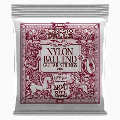 Ernesto Palla Nylon Black & Gold Ball End Classic-Gtr String Set Gauges 1st .028, 2nd .032, 3rd .040, 4th .030, 5th .036, 6th .042 - Med-Tension Monofilament Plains 80/20 Bronze Wire-Wnd on Multiflmnt-Core image 1