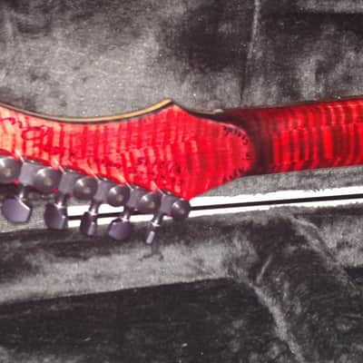 Charbonneau Scimtar-75 Deluxe Custom 7 string Red- Blackburst/Tru-Oil Hardshell Case Included image 2