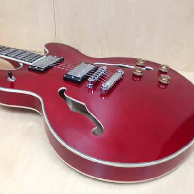 Haze SEG-272 Semi-Hollow body electric guitar,CherryRed+Free Bag,Strap,Strings image 8
