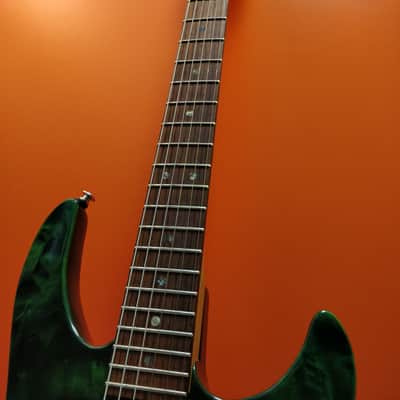 Brian Moore Custom Shop C55P Piezo 1997 Quilt Maple Top , Green image 5