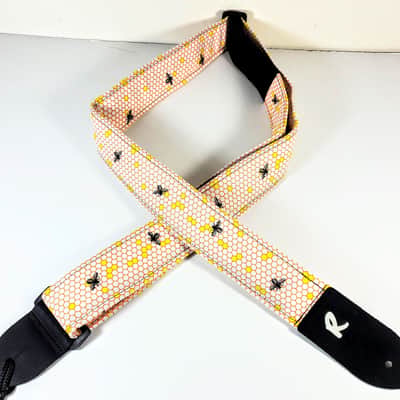 Honey Bee Guitar Strap - Bee Honey Comb Guitar Strap - Bee Guitar Strap -Double Padded for Comfort image 3