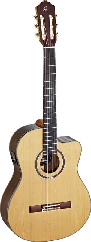 Ortega Guitars RCE159MN Feel Series Medium Neck Acoustic Electric Nylon 6-String Guitar w/ Free Bag, Solid North American Cedar Top and Walnut Body, Natural Gloss Finish image 1