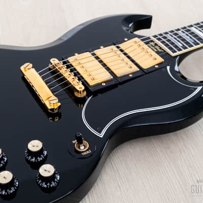 1999 Gibson Custom Shop 1961 Les Paul SG Custom Ebony 3 Pickup w/ 57 Classic PAFs, Case image 6