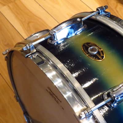 Slingerland 5.5x14 Student Model Snare Drum Blue/Gold Duco 1960 image 7