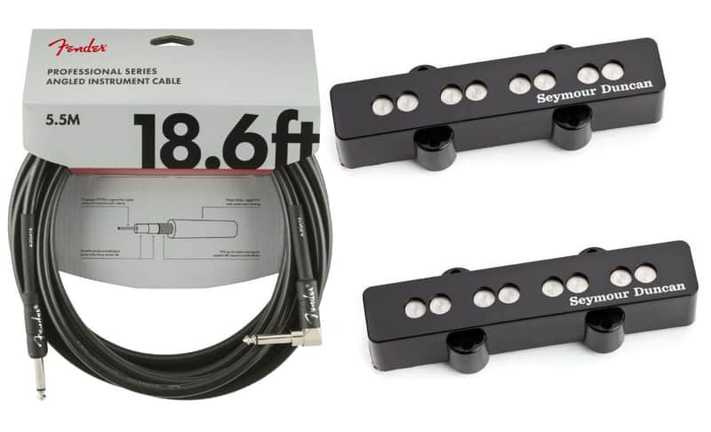 Seymour Duncan Quarter Pound Bassline Jazz Bass J Pickup Set SJB-3b Bridge & SJB-3n Neck  ( CABLE ) image 1