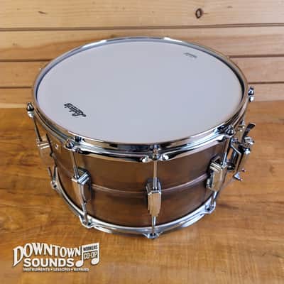 Ludwig Copper Phonic LC608R 8” x 14” Snare Drum - Smooth Raw Shell, Imperial Lugs image 2