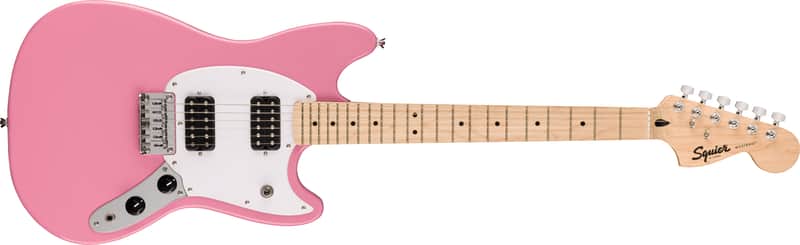Fender Squier Sonic Mustang Electric Guitar, Flash Pink Finish, Maple Fretboard image 1
