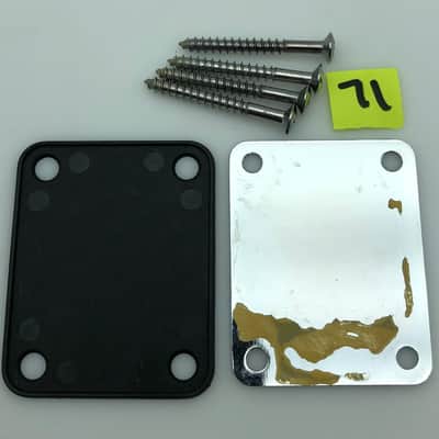 Fender Squier Neck Plate w/Gasket & Hardware - Chrome image 3