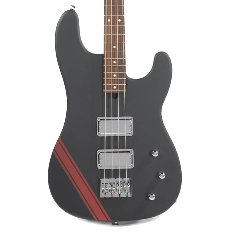 Lull XP1T4 4-String Satin Black w/15% Larger Body Size, Red Racing Strip & Hardshell Case (Serial #2852) image 1