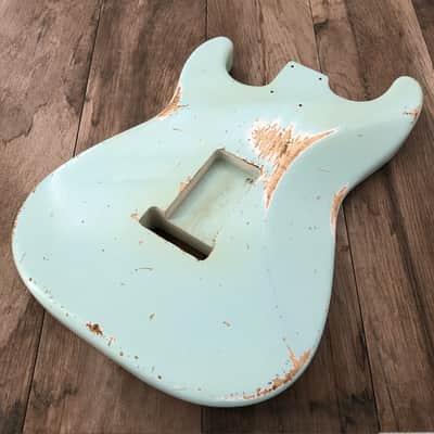 FRANCHIN Mercury guitar body Heavy Relic Aged Sonic Blue 100% Nitro Lacquer HSS Poplar Stratocaster-Strat-S-Style Made in Italy - Stock piece #23400826 image 11