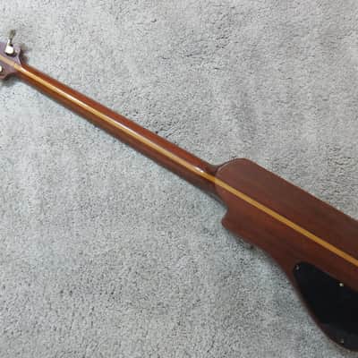 Vintage 1980s Austin Hatchet Wedge Travel Bass Guitar Natural Stained Body Rare image 13