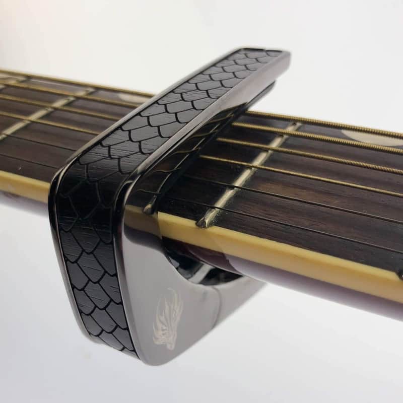 Thalia Premium Series Guitar Capo - Black Dragon Scales, Black Chrome image 1